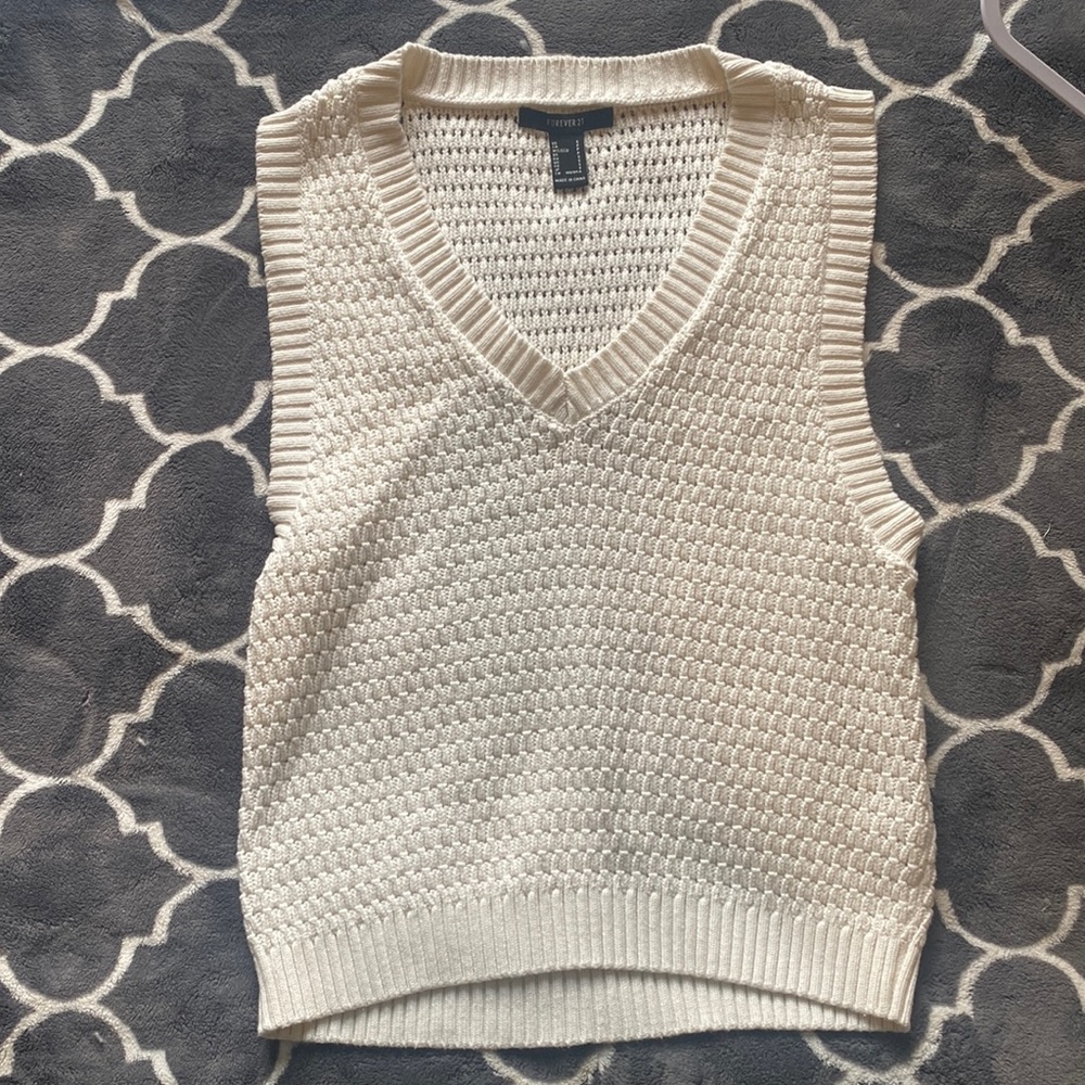 Forever 21 Knot Vest (Small) Ivory